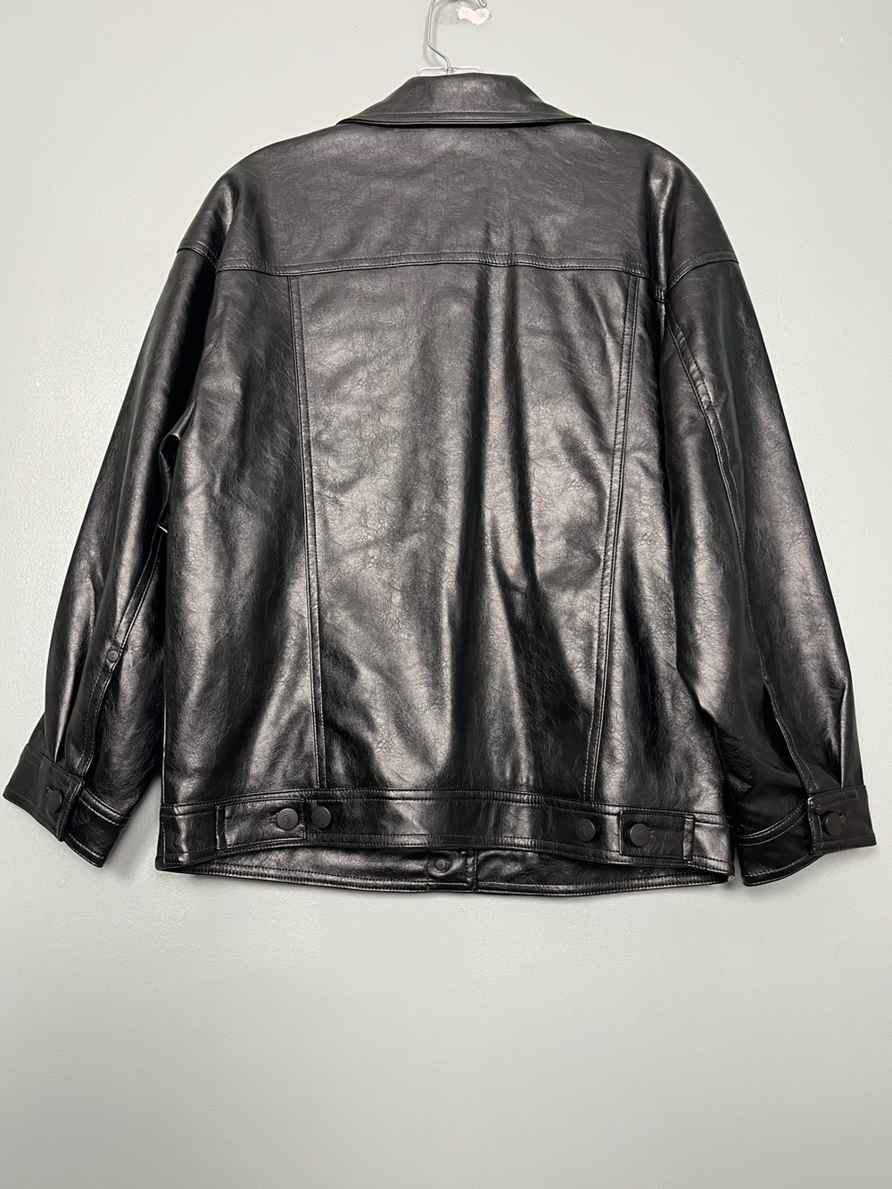 Anthropologie Pilcro Weston Black Faux Leather Boyfriend Jacket Women’s Size XXS - Picture 3 of 8